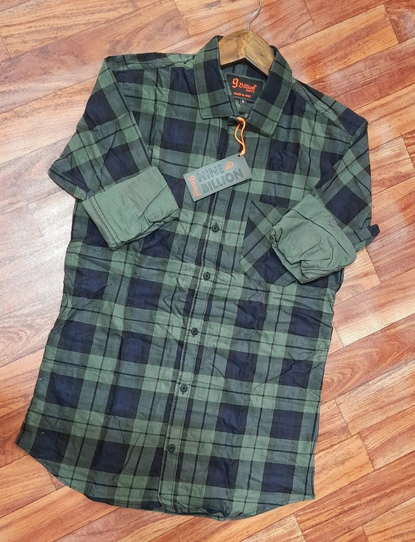 Indigo Check Shirt - Green, M