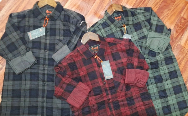Indigo Check Shirt - Green, L