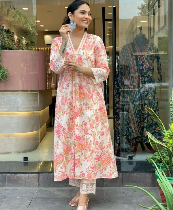 Embroidery Work Anarkali Kurta Set