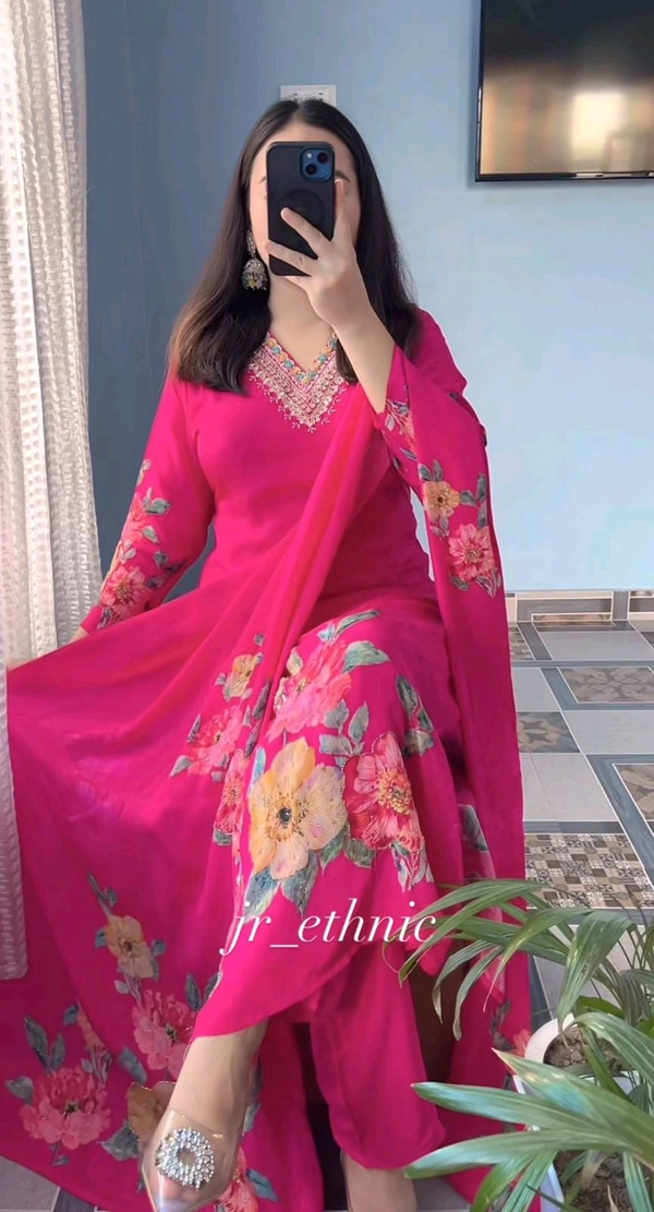 Floral Handork Kurta Set