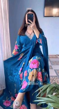 Floral Handork Kurta Set