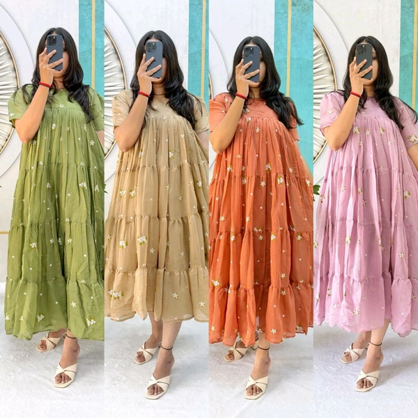 Cotton Chanderi Midi Gowns