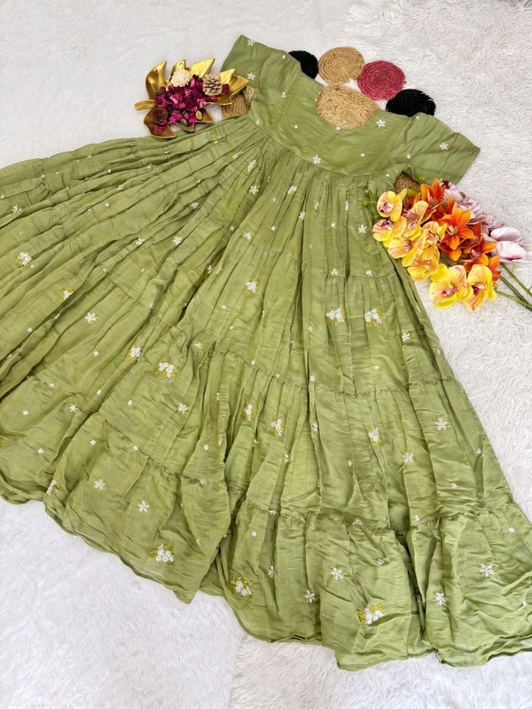 Cotton Chanderi Midi Gowns