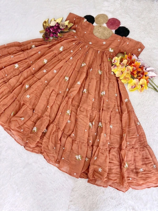 Cotton Chanderi Midi Gowns