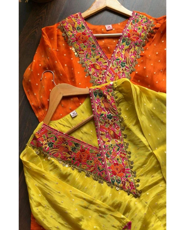 Pure Mul Chanderi Top , Palazzo and Dupatta Set