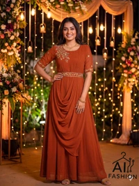 Women Gown With Dupatta And Belt