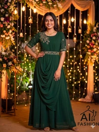 Women Gown With Dupatta And Belt