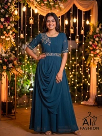 Women Gown With Dupatta And Belt