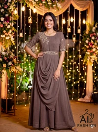 Women Gown With Dupatta And Belt