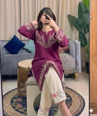 Embroidered Cord Set