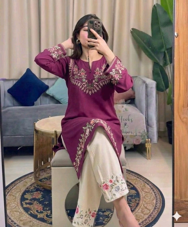 Embroidered Cord Set