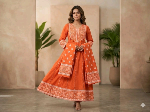 Cotton Anarkali Kurta Set