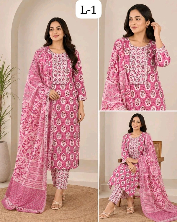 Jaipuri Cotton Kurta Set