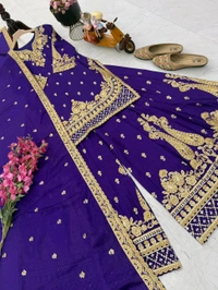 Chinnon Silk Sharara Suit Set