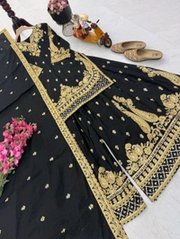 Chinnon Silk Sharara Suit Set