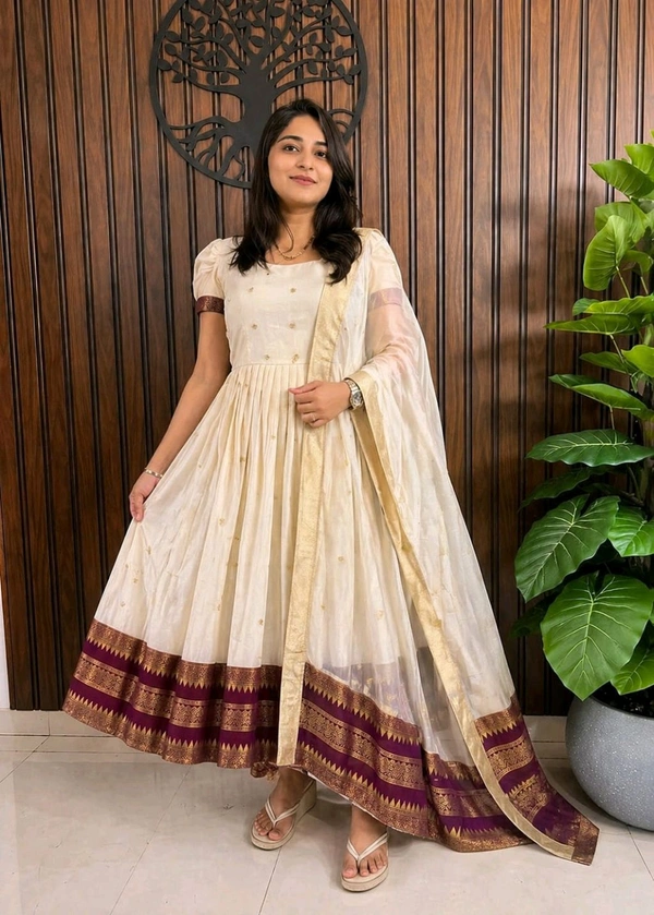 Silk Gown With Dupatta