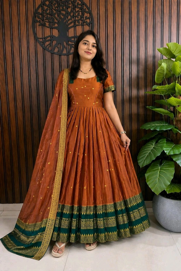 Silk Gown With Dupatta
