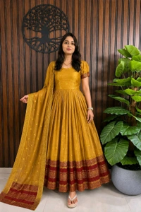 Silk Gown With Dupatta