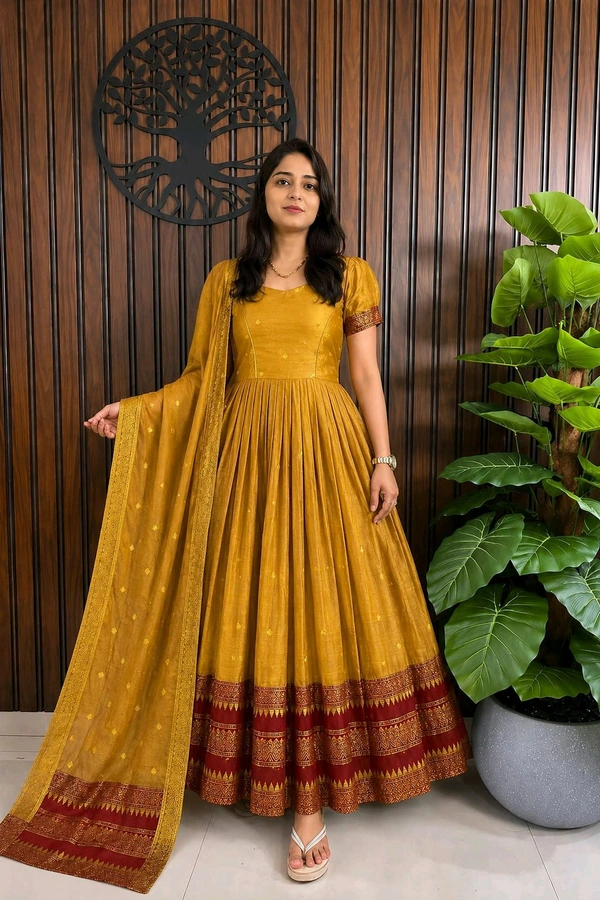 Silk Gown With Dupatta