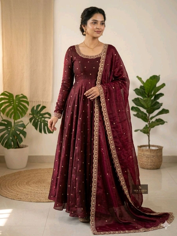 Embroidery Gown Dupatta
