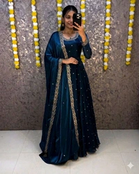 Embroidery Gown Dupatta