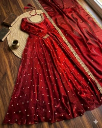 Embroidery Gown Dupatta