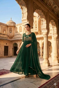 Georgette Gown With Dupatta