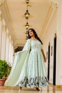 Chinnon Gown With Dupatta