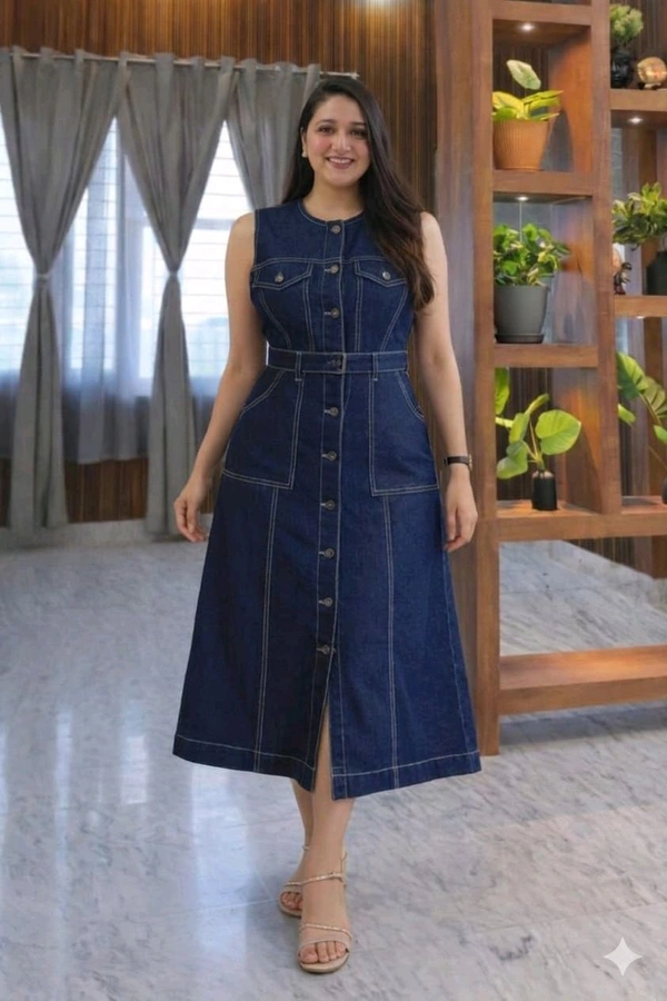 Backless Denim Dress
