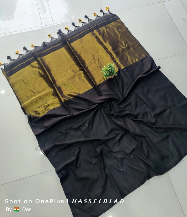 Khadi by cotton Golden Zori Pallu  saree 5 - 0