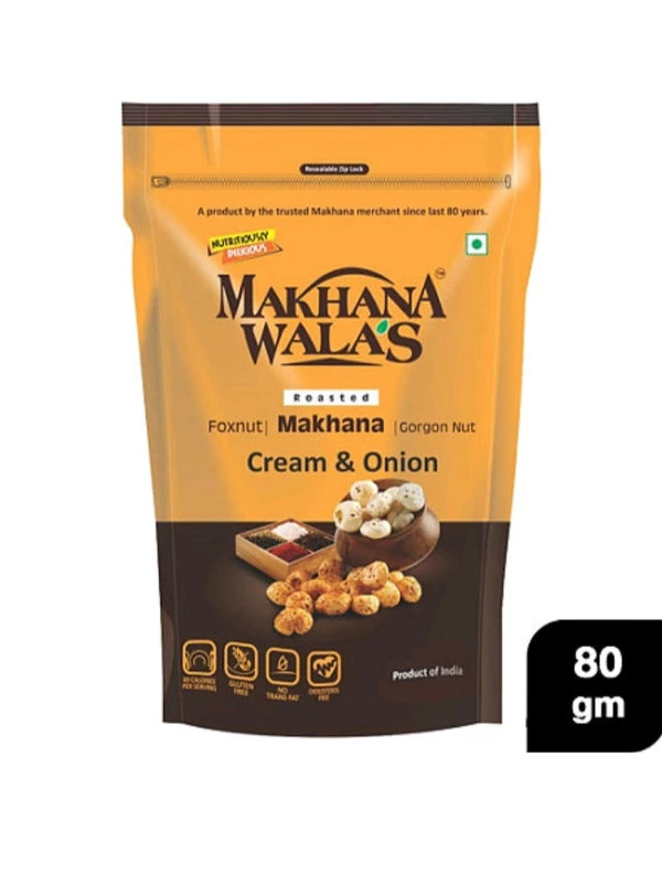 Makhanawala's Cream & Onion Roasted Makhanas 80g