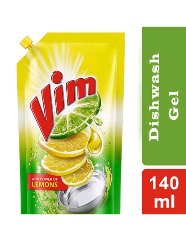 Vim Lemon Concentrated Dishwash Gel 140ml