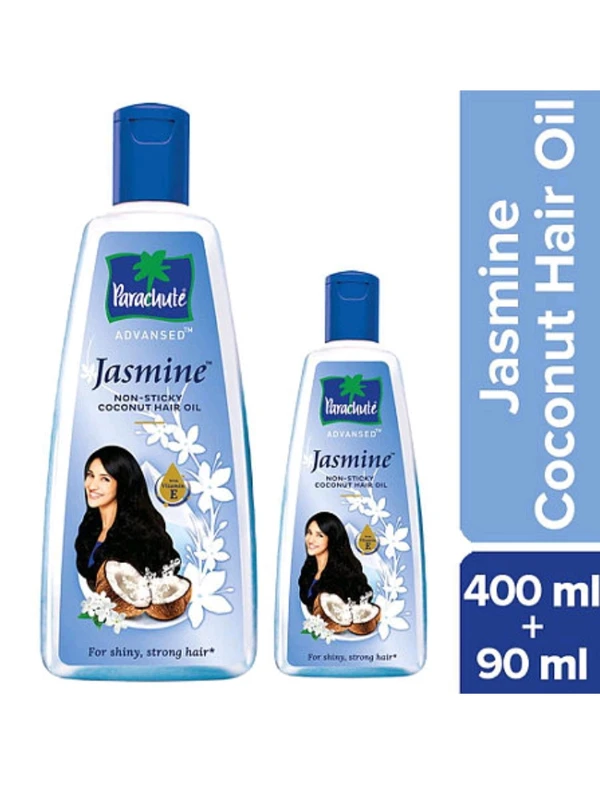Parachute Advansed Jasmine Non-sticky Coconut Hair Oil (400ml+90ml)