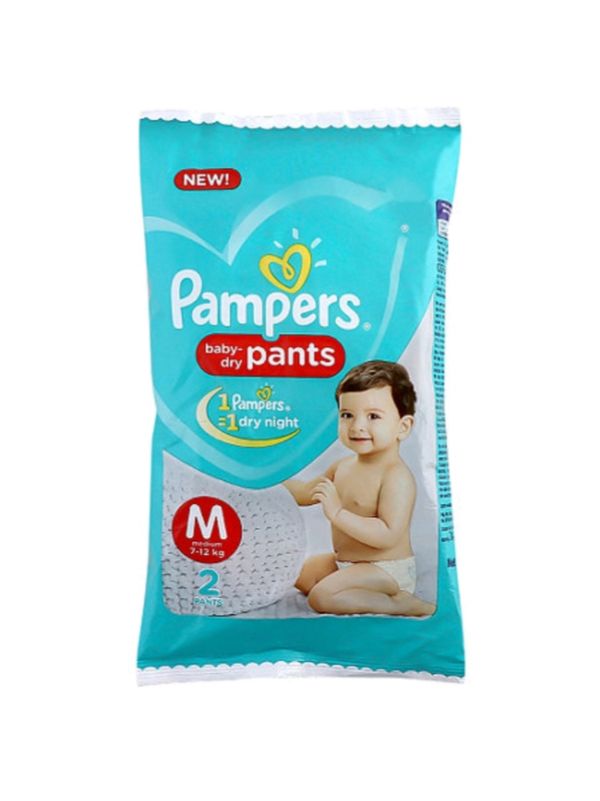 Pampers Baby Dry Pants (M) 2 Count (7-12kg)