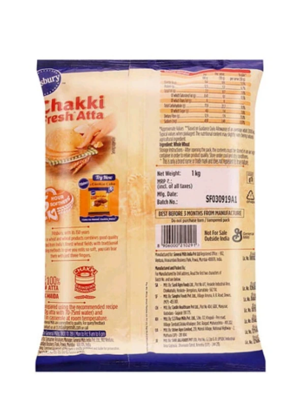 Pillsbury Chakki Fresh Atta/Flour 1kg