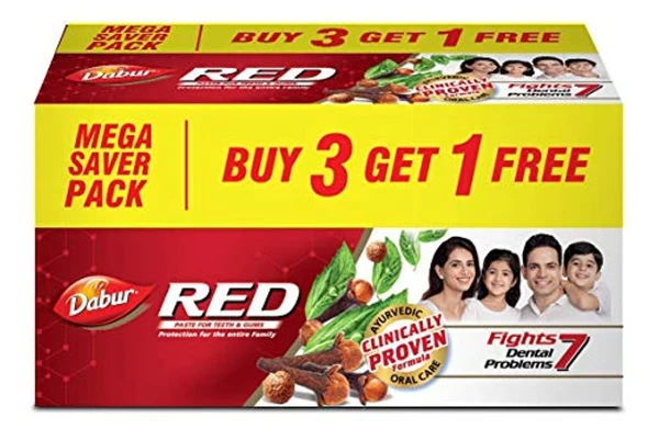 Dabur Red 600gm(5×150gm, Pack Of 4)