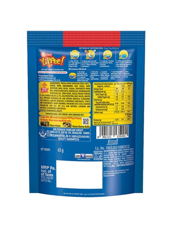 Sunfeast Yippee Cheese Pasta Treat 65g