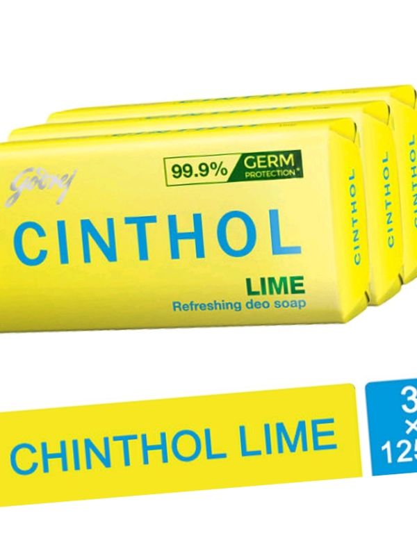 Cinthol Lime Refreshing Deo Soap 125g(Pack Of 3)