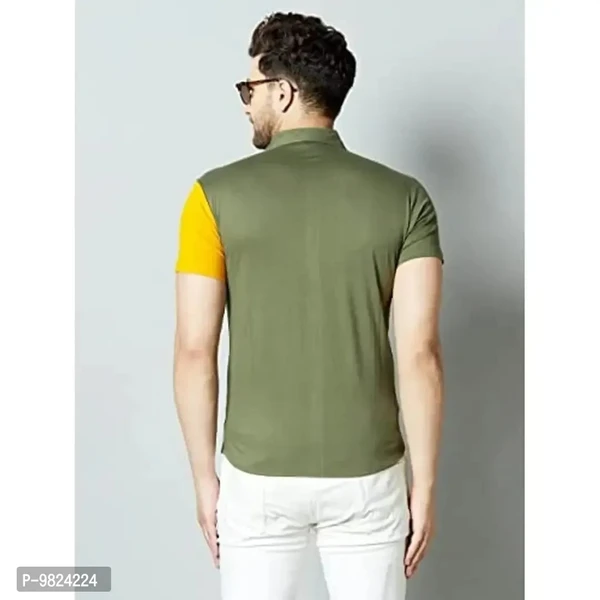 Gespo Mens Multicolour Spread Collar Half Sleeve Casual Shart - L