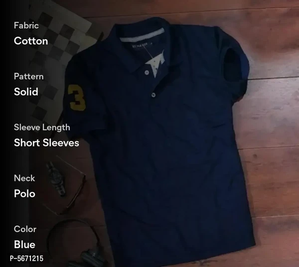 Men's Polycotton Polo Collar T-shirt - L