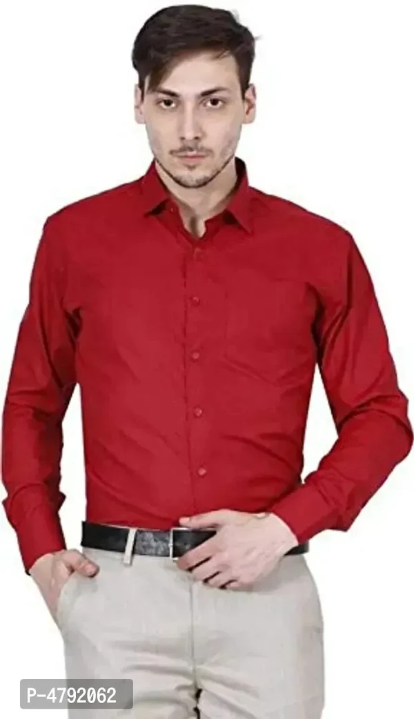 Men's Regular Fit Cotton Solid Casual Shirts - L