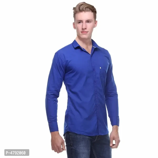 Men's Regular Fit Cotton Solid Casual Shirts  - L