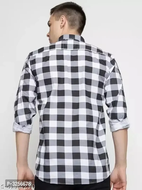 Men's Multicoloured Cotton Checked Long Sleeves Slim Fit Casual Shirt - XL