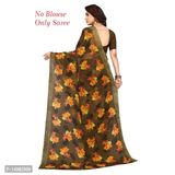 Georgette Yellow Colour Printed Saree Without Blouse Piece 