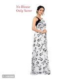 Georgette White Colour Printed Saree Without Blouse Piece 
