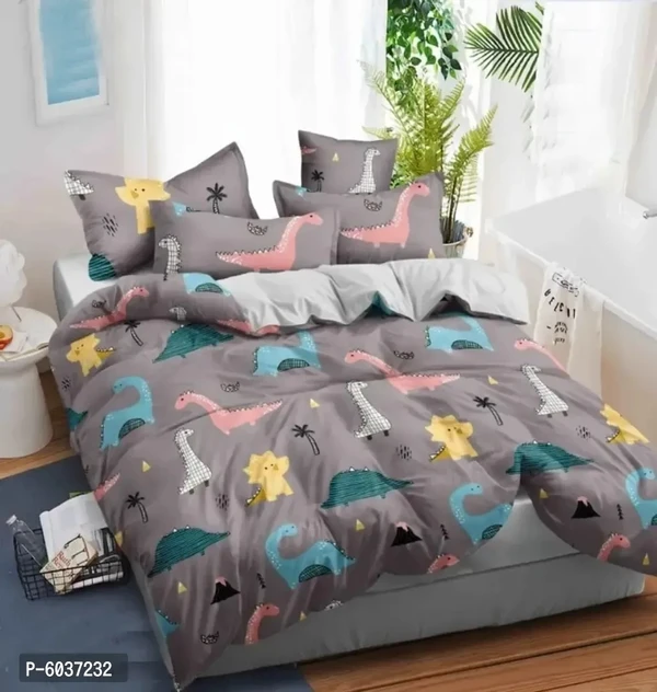 Fancy Microfiber Printed Bedsheet with 2 Pillow Covers