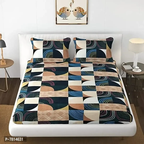 Fancy Glace Cotton Printed Bedsheet With 2 Pillow Covers