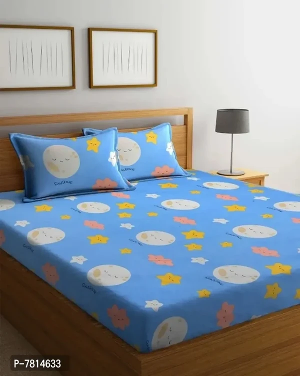 Fancy Glace Cotton Printed Bedsheet With 2 Pillow Covers