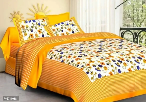 Cotton Double Bed Bedsheet With Pillow Covers