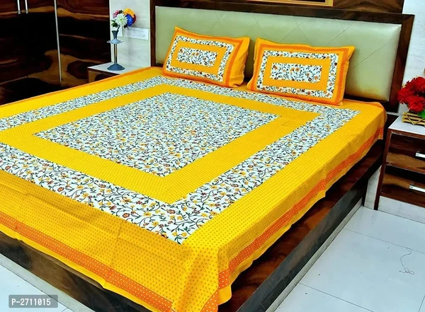 Cotton Double Bed Bedsheet With Pillow Covers